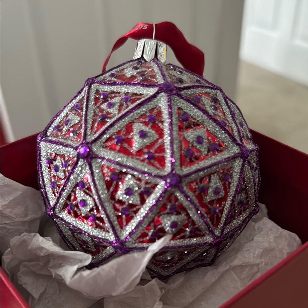 Purple and Silver Geometric Ornament